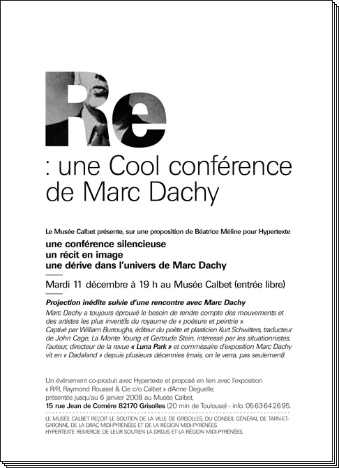 Cool conférence de Marc Dachy